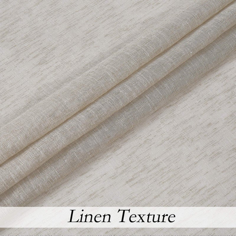Central Park Linen Sheer Window Curtain Panels Linen Texture Solid Window Treatment Sets Drape Pairs Rod Pocket Curtains for Living and Bedroom Farmhouse 84 inches Long, 2 Panels - Image 5